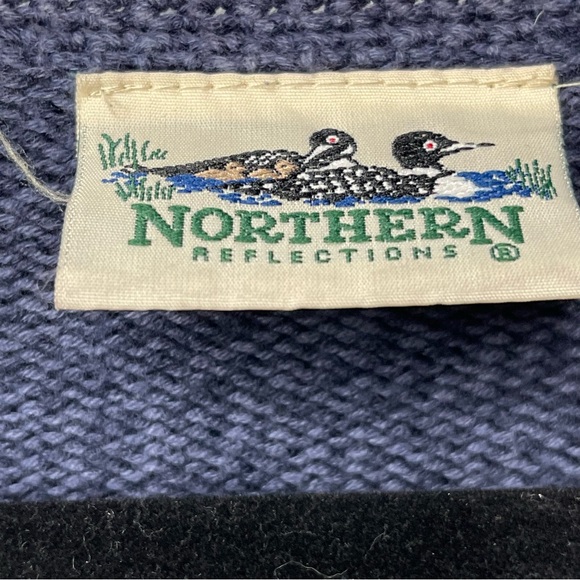 Vintage Oversized Northern Reflections V Neck Grandma Cottage Cabincore Cardigan - Picture 7 of 8